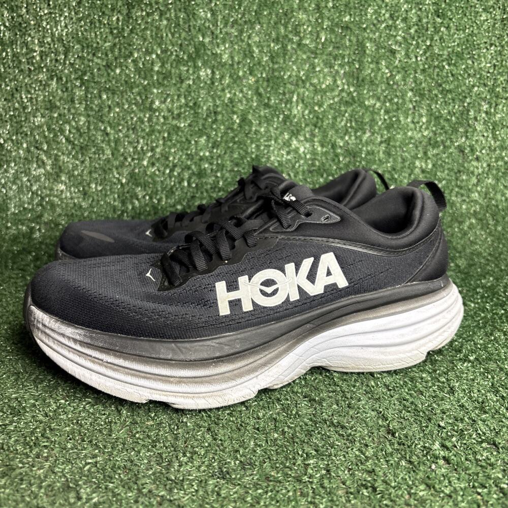 Hoka ONE ONE Bondi 8 Women's Size 9.5 Wide Running Shoes Black Athletic Sneakers - Picture 3 of 12